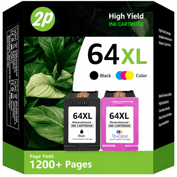 64XL Ink Cartridges Compatible for HP64xl Ink Cartridge Combo Pack for Envy Photo 7855 7858 7900e 7155 6252