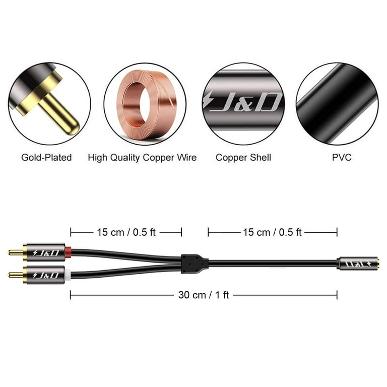 3.5mm Audio Extension Cable, CableCreation 3.5mm Male to Female Stereo  Audio Cable with Gold Plated Connector, 1.5Feet