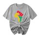 thumbnail image 5 of Camiseta de Cuello Redondo Impresa Nueva Moda Casual de Manga Corta de las Mujeres, Mezcla Ligera de Poliéster para la Primavera, 5 of 6