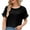 Black, variant on USSUMA Womens Tank Tops Women's Round Neck Casual Short Sleeve Loose Solid Color Breathable Top Casual Online Shopping Black Nylon M