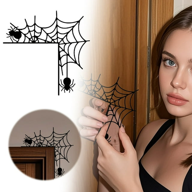 TIELUTT Halloween Door Corner Wall Sticker for Home Holiday Party Atmosphere Easy Apply Reusable Widgets Wall Stickers Decal Lettering Wallpaper for Walls Stickers Small Decals for Walls