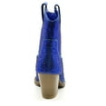 thumbnail image 3 of Forever Women Cowgirl Cowboy Western Ankle Boots Pointy Toe Rhinestone Bling Short Booties RIVER-01 Royal Blue 6.5, 3 of 3