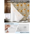 thumbnail image 5 of No Hook Shower Curtain with Snap-in Liner, Spring Daisy Waterproof Fabric Bathroom Curtains, Country Vintage Yellow White Floral Leaf Plaid Bath Curtains & Mesh Top Window 72"x78" Long, 5 of 9