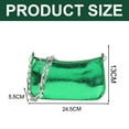 thumbnail image 2 of New trend fashion contrast casual zipper small square bag simple artificial leather handbag - green, 2 of 5