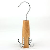 Masteelf Khaki 4 Hooks Metal Tie Rack Hanger Organizer with 360 Degree Rotation for Scarves and Accessories