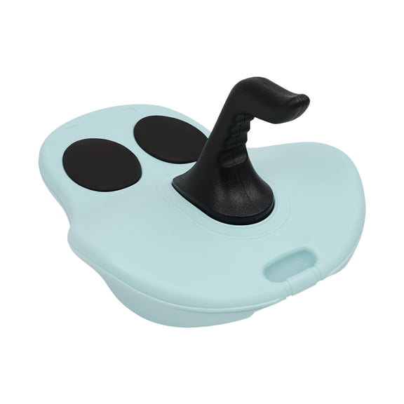 Light Blue Snow Sleds for Kids and Adult, Sled Snowboard for 1-2 Riders with Handle and Pull Rope, Lightweight Compact Scooter Board, Sit Down Winter Sled, Portable Downhill Snow Skate for Winter Fun