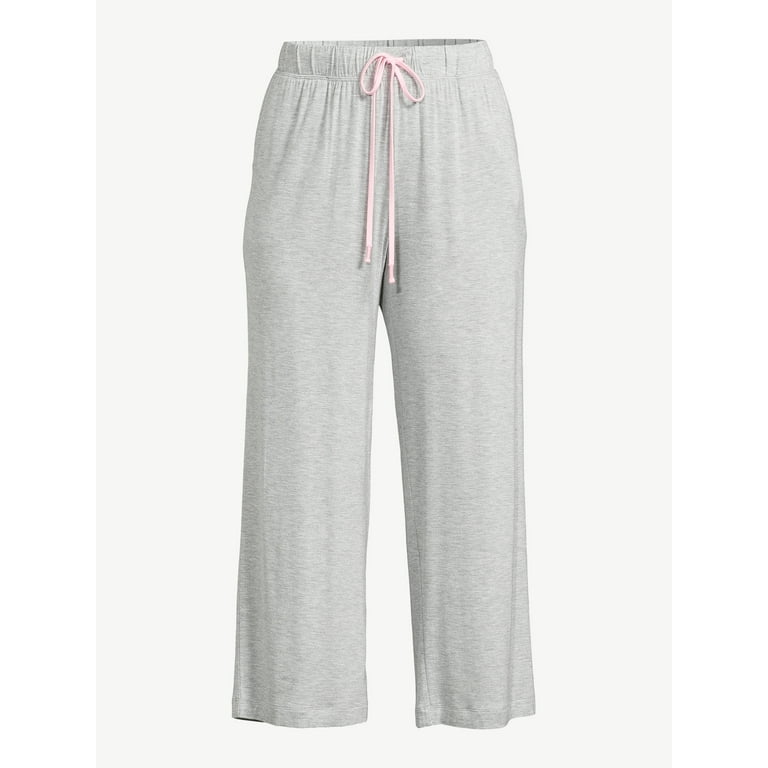 Joyspun Women's Cropped Knit Sleep Pants, Sizes S to 3X