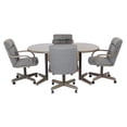 thumbnail image 3 of Caster Chair Company 5-Piece 42x[42/60] Caster Dining Set Wood Edge Laminate Table Top & Smoke Chairs, 3 of 23