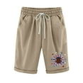 thumbnail image 1 of Mujeres Pantalones Cortos Casual Estampado Elástico de la Cintura Medio Pantalones Cortos, Casual con Bolsillos para el Uso Diario, 1 of 6