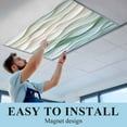 thumbnail image 5 of 4 Pack Abstract Wave Texture Fluorescent Light Covers for Ceiling Lights Watercolor Green Decor Magnetic Ceiling Light Covers Overhead Light Filters for Office Classroom Home, 5 of 9