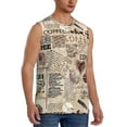 thumbnail image 2 of Bingfone Abstract Coffee Pattern With Letters Pattern Men's Tank Tops Workout Sleeveless Tee Shirts Running Beach Tanks for Men-Large, 2 of 8