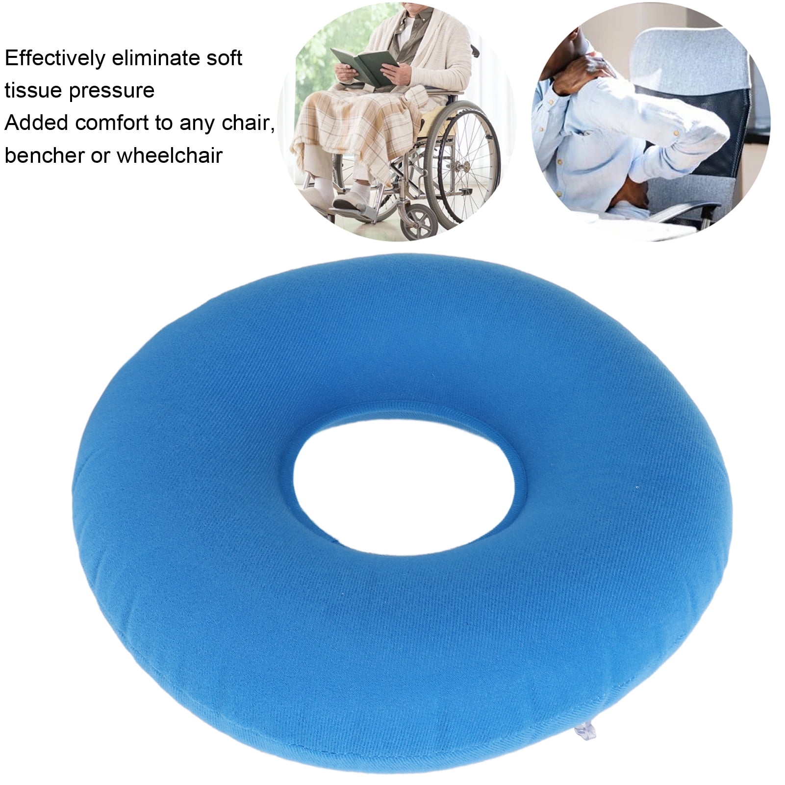 Donut Pillow Postpartum Pregnancy Sitting Cushion Perineal Doughnut Pillow After Surgery for Butt with Hole Bed Sore Pressure Ulcer Medical Seat Cushion for Tailbone Hemorrhoid Pillow Light Blue Walma...