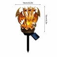 thumbnail image 2 of Solar Powered Triple Head Dragon Stake Light, Golden Crown Hydra Dragon Skull Figurine Outdoor Yard Halloween Path Decor, 2 of 7