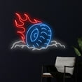 thumbnail image 3 of Fire Car Wheel Neon Sign, Flaming Wheel Led Sign, Burning Wheel Led Light, Racing Car Neon Light, 3 of 5