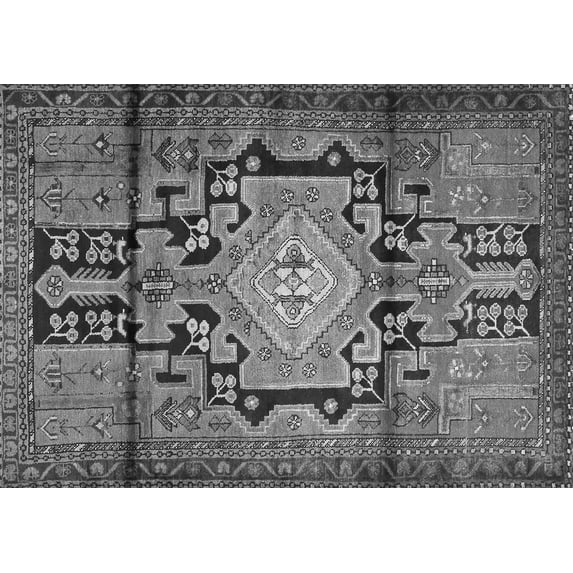 Ahgly Company Indoor Rectangle Persian Gray Traditional Area Rugs, 5' x 8'