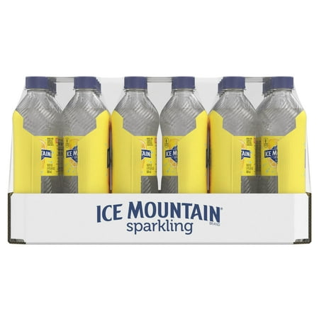 Ice Mountain Sparkling Water, Lively Lemon, 16.9 oz. Bottles (24 Count)