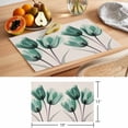 thumbnail image 6 of Spring Retro Placemats Set of 1, X-ray Image of Teal Tulips Floral Leaf Beige Non-Slip Place Mats Washable Table Mats for Kitchen Dining Table Decorations Indoor/Outdoor, 6 of 9