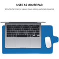 thumbnail image 3 of Pobuds Leather Laptop Sleeve, Padded Case, Thin Portable, Versatile Bag - Compatible with most 13 inch laptops for MacBook Pro 13 inch 2016 or later, MacBook Air 13,14 - Vertical, Honolulu Blue, 3 of 5