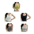 thumbnail image 2 of Minnieouse Camiseta sin mangas corta para mujer, camisola ancha sin costuras, cuello cuadrado, chaleco corto de verano a la moda, ropa interior Ropa interior Gris, 2 of 5
