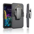 thumbnail image 2 of Compatible with Motorola Moto E6 Case with Tempered Glass Screen Protector Belt Clip Holster Defender Rugged Shock Proof Armor Heavy Protection Phone Cover w/Magnetic Mount Plate [Black], 2 of 6