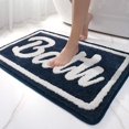 thumbnail image 1 of Alfombra De Baño Antideslizante, Alfombra De Baño De Microfibra Suave, Alfombra De Ducha Absorbente De Agua, Lavable A Máquina, 50 X 80 Cm - Azul Oscuro, 1 of 5