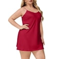 thumbnail image 2 of ShiShine Plus Size Chemise Nightgown for Women Spaghetti Strap V Neck Slip Dress Loungewear Sleepwear for Nightwear, 2 of 7