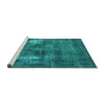 thumbnail image 2 of Ahgly Company Machine Washable Indoor Square Oriental Turquoise Blue Industrial Area Rugs, 8' Square, 2 of 4