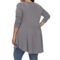thumbnail image 6 of Long Sleeve Shirts for Women Plus Size V-Neck Loose Solid Short Casual Tops Basic Tops Tee Tshirt Blouse, 6 of 8