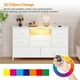 thumbnail image 4 of Yeshouse mueble TV 47,4" para hasta 50", 8 cajones de tela, luz LED RGB, toma de corriente y almacenamiento para sala, pasillo o entrada, 4 of 7