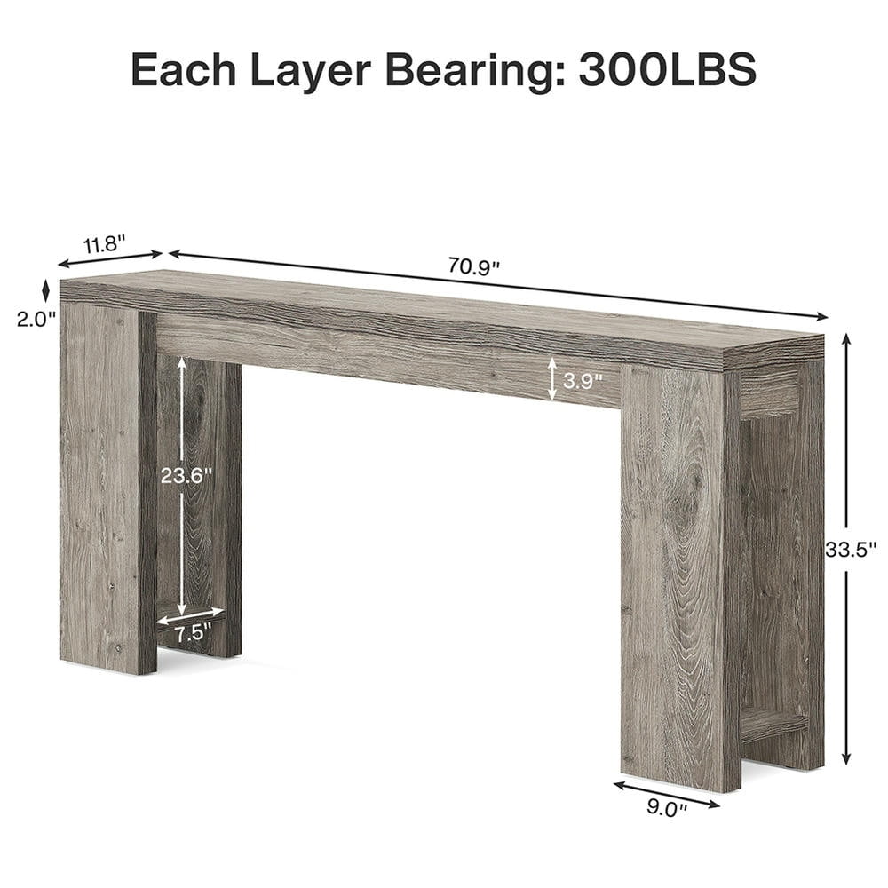 Resenkos Entryway Table, Console Sofa Table,70.9" Wood Console Table, Farmhouse Sofa Table Entryway Table,Grey
