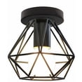 thumbnail image 1 of Lámpara de techo vintage estilo industrial diseño retro forma de jaula diamante metal accesorio de iluminación para sala de estar dormitorio comedor (sin bombilla) (x1), 1 of 1