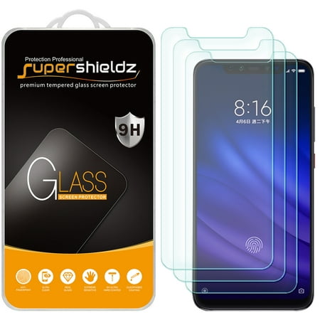 [3-Pack] Supershieldz for Xiaomi Mi 8 / Mi 8 Pro Tempered Glass Screen Protector, Anti-Scratch, Anti-Fingerprint, Bubble Free