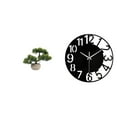 thumbnail image 1 of Colección De Bonsáis De Vegetación, Planta Artificial Con Reloj De Pared Decorativo Acrílico, Silencioso, Fácil De Leer, Sencillo, Redondo, Pieza Central Para El Hogar, La Oficina O El, 1 of 8