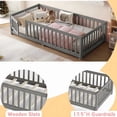 thumbnail image 4 of Twin Floor Bed with Door and Fence, Twin Size Montessori Floor Bed with Guardrails, Solid Wood Floor Montessori Bed with Removable Slats, Low Profile Floor Bed Twin for Bedroom, Wood Grain Gray, 4 of 10