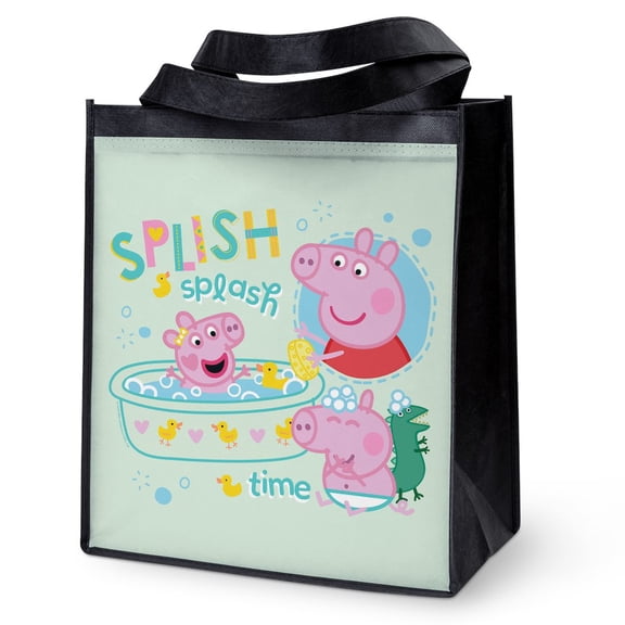 CafePress - Peppa Pig: Splish Splash - 12"x 13", 100% Recycled, Reusable Grocery Bag