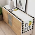 thumbnail image 4 of Lemon Table Runner - 120 Inch Long, Kitchen Dining Table Runner Dresser Scarves, Summer Botanical Black White Plaid Pastoral Farmhouse Decor for Coffee Tables Wedding Party Banquet, 4 of 8