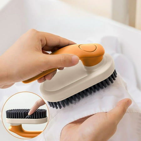 

Dagugfen Laundry Scrub Brush Liquid Adding Cleaning Brush with Rotatable Handle Multifunctional Shoe Brush with Liquid Box for Shoe Washing and Cleaning Clothes