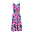 thumbnail image 5 of Ovzne Robes pour Femmes Robe d'Été Robes pour Femmes Imprimé Sans Manches Col Rond Robe Décontractée Longues Robes de Vacances Imprimée Liquidation, 5 of 5