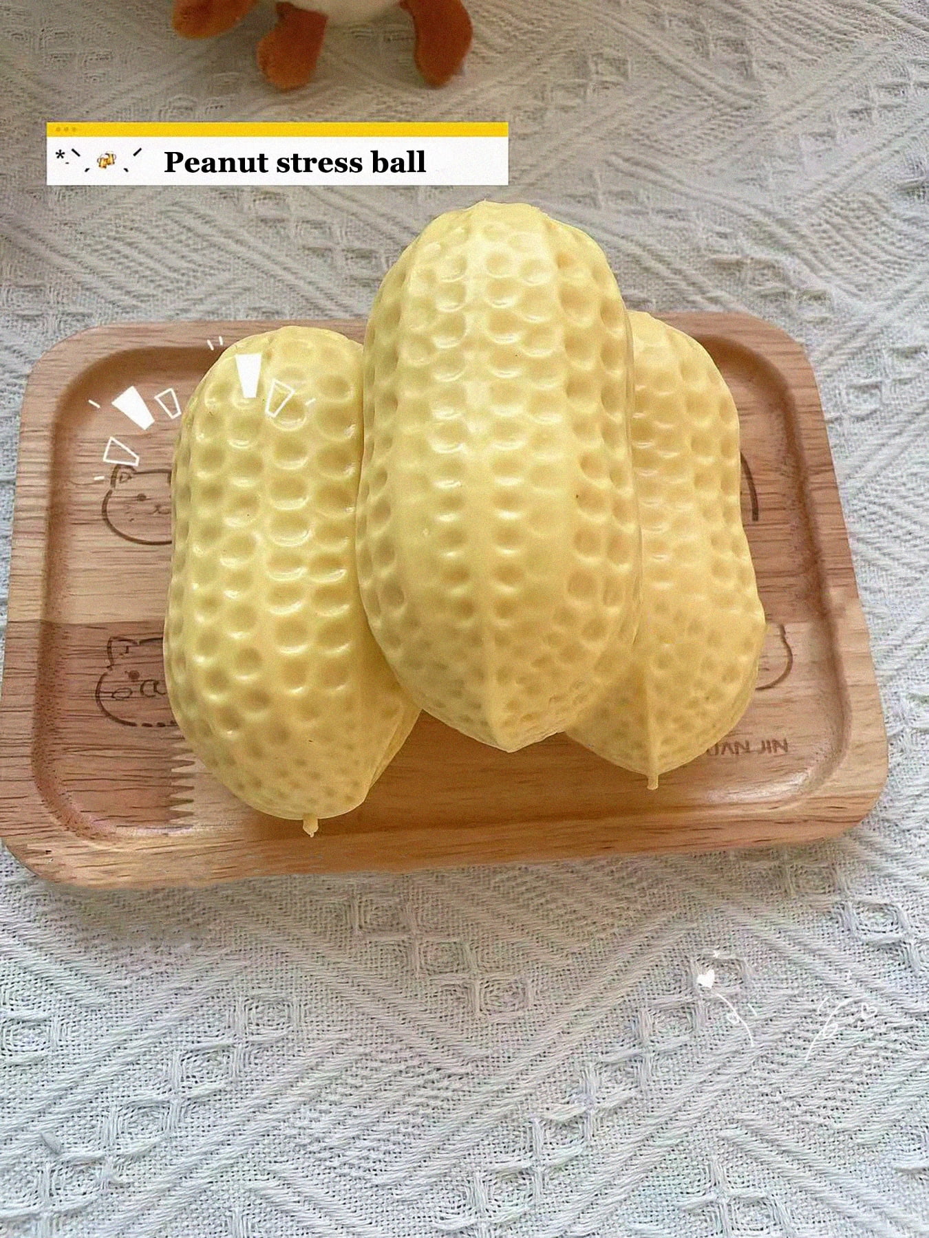 Peanut Stress Ball - Crunchy & Crispy Sensory Squeeze Ball with Buttery-Soft Feel, ASMR Fidget Tool for Adults Anxiety Relief