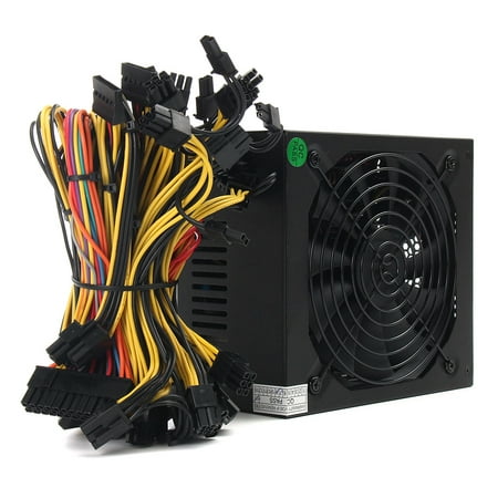 1Pcs Black 1600W Mining Power Supply 6 GPU Modular For Eth Rig Ethereum Coin mining Miner 90 PLUS,Max 1800W