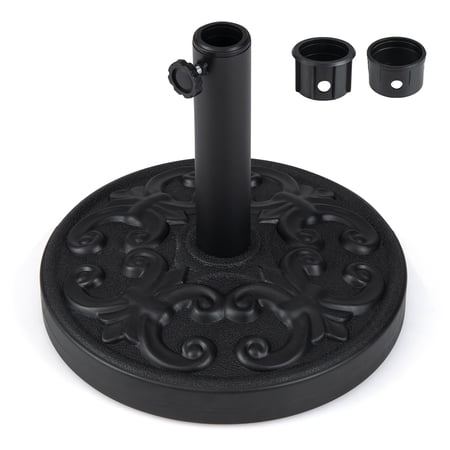Gymax 26.5 LBS Heavy-duty Round Umbrella Stand w/ Adjustable Knob & Iris Pattern