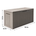thumbnail image 3 of 80 Gallon Brown Resin Wood Look Outdoor Storage Deck Box with Lockable Lid, 3 of 7