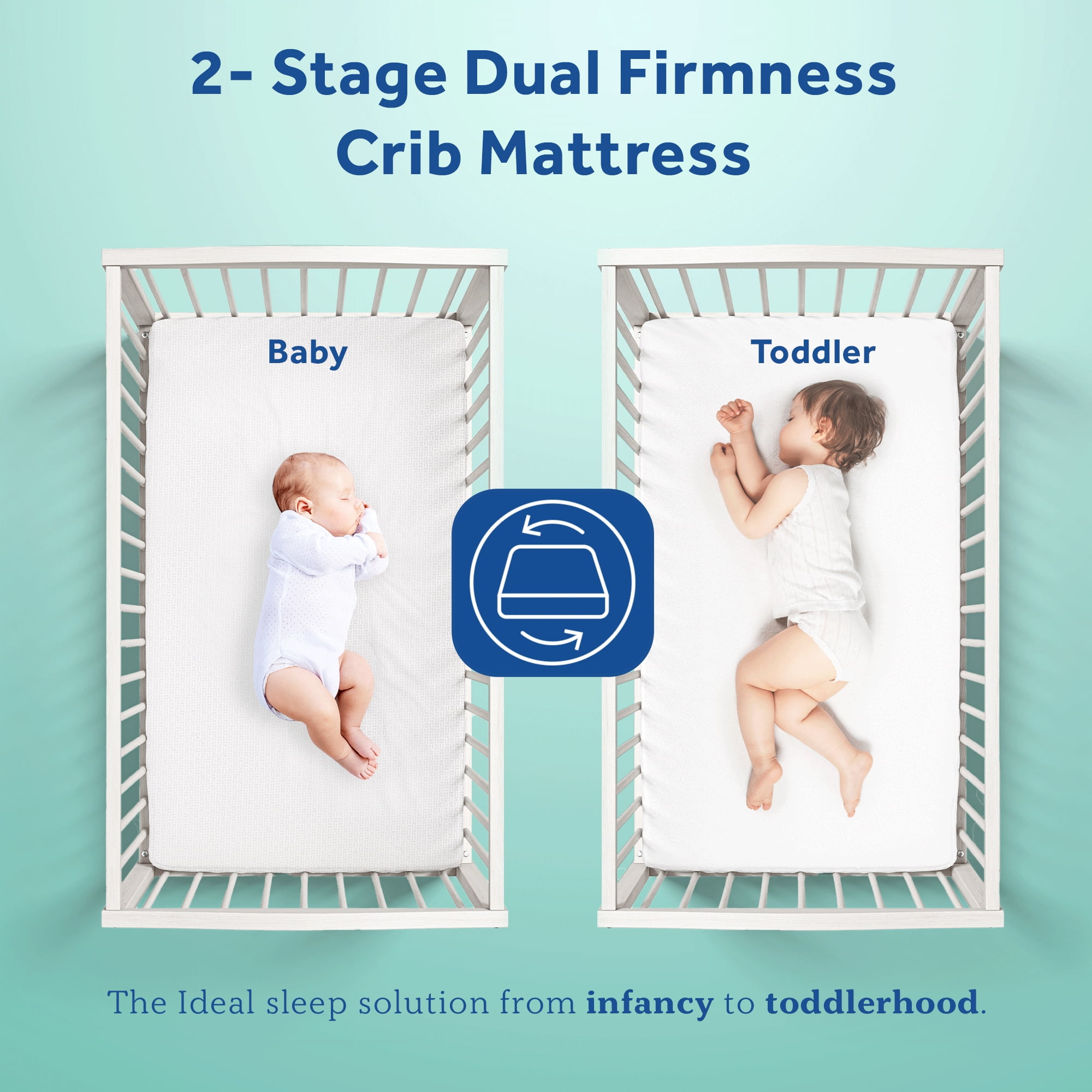 Sealy Baby Diamond Air 2-Stage Infant and Toddler Crib Mattress with Breathable Bamboo Mesh