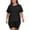 Black, variant on YIRUIYA Women Plus Size Short Sleeve Golf Shirts Crew Neck Athletic Tops