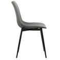thumbnail image 3 of Armen Living Monte Chaise Latérale de Salle à Manger Moderne en Similicuir Noir/gris, 3 of 8