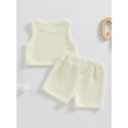 thumbnail image 6 of Gupgi 1-4Y Little Girls Summer 2PCS Sets Sleeveless Solid Color Tank Tops Drawstring Shorts Sets, 6 of 9