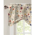 thumbnail image 2 of Tie Up Valance Curtain for Kitchen,Vintage Country Wildflower Floral Rod Pocket Short Curtains Adjustable Tie-Up Shade Valances,Retro Beige Window Treatment for Bathroom Living Room Bedroom, 2 of 8