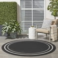 thumbnail image 2 of Nourison Essentials Indoor/Outdoor Black Ivory 8' x round Area Rug, (8 Round), 2 of 9