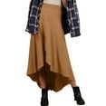 thumbnail image 1 of Doublju Women's High Low Unbalanced Hem Maxi Skirt With Side Pocket, 1 of 5