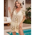 thumbnail image 4 of Beach Cover Up for Women V-Neck Floral Swimsuit Cover Up Casual Loose Crchet Bathing Suit Cover Up Shermie, 4 of 6